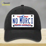 No Murci North Carolina Novelty License Plate Hat Unconstructed Cotton / Black