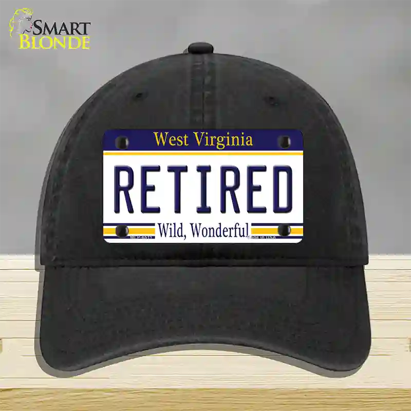 Retired West Virginia Novelty License Plate Hat Unconstructed Cotton / Black