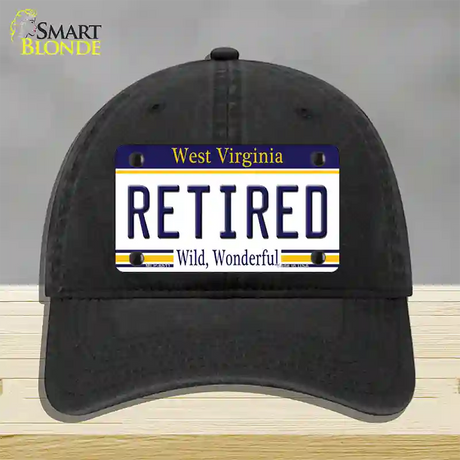 Retired West Virginia Novelty License Plate Hat Unconstructed Cotton / Black