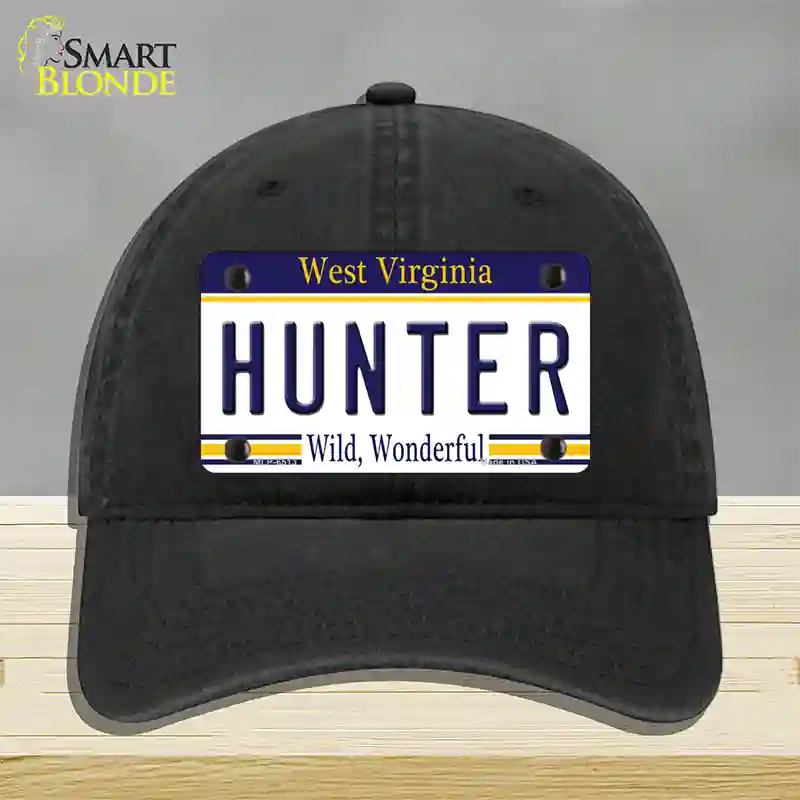 Hunter West Virginia Novelty License Plate Hat Unconstructed Cotton / Black