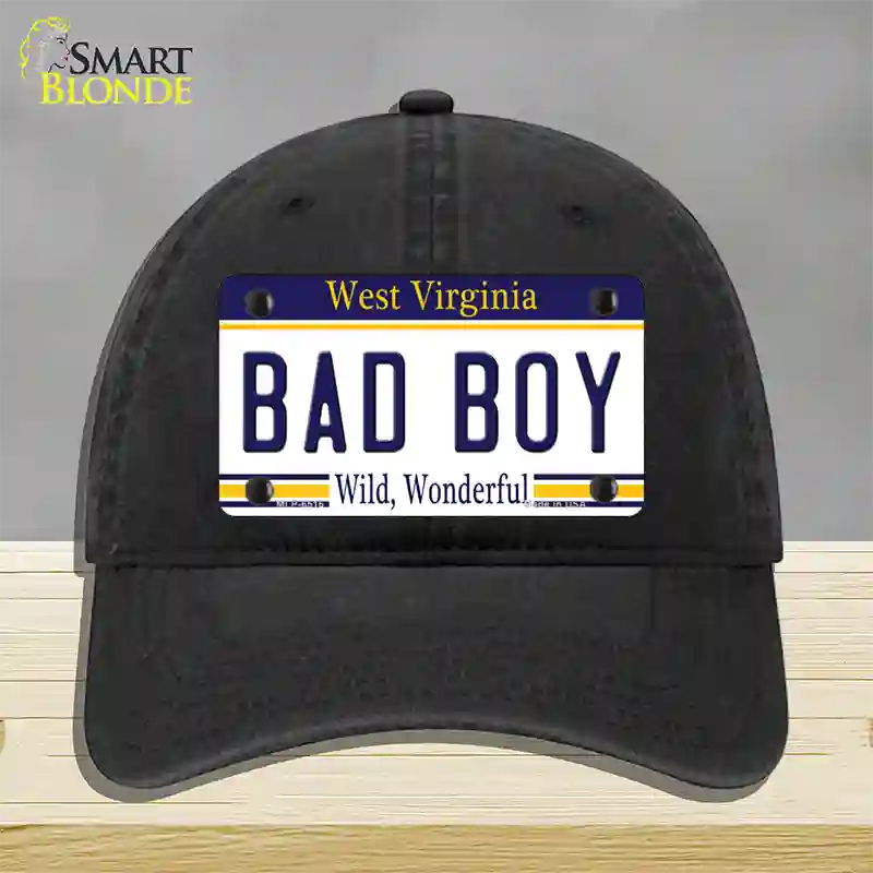 Bad Boy West Virginia Novelty License Plate Hat Unconstructed Cotton / Black