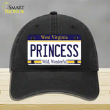 Princess West Virginia Novelty License Plate Hat Unconstructed Cotton / Black