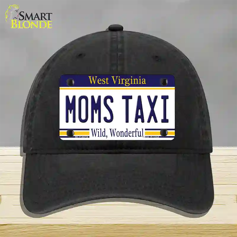 Moms Taxi West Virginia Novelty License Plate Hat Unconstructed Cotton / Black