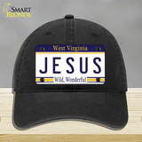 Jesus West Virginia Novelty License Plate Hat Unconstructed Cotton / Black