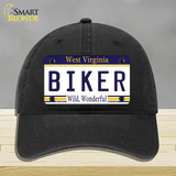 Biker West Virginia Novelty License Plate Hat Unconstructed Cotton / Black