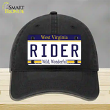 Rider West Virginia Novelty License Plate Hat Unconstructed Cotton / Black