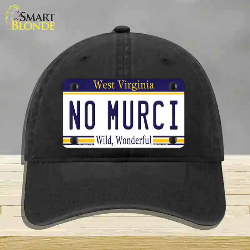 No Murci West Virginia Novelty License Plate Hat Unconstructed Cotton / Black