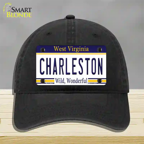 Charleston West Virginia Novelty License Plate Hat Unconstructed Cotton / Black