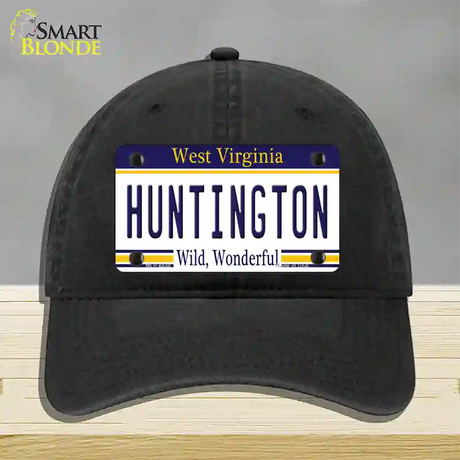 Huntington West Virginia Novelty License Plate Hat Unconstructed Cotton / Black