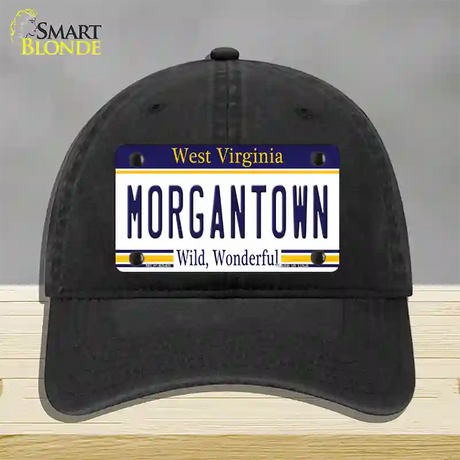 Morgantown West Virginia Novelty License Plate Hat Unconstructed Cotton / Black