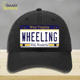 Wheeling West Virginia Novelty License Plate Hat Unconstructed Cotton / Black