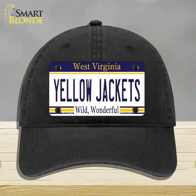 Yellow Jackets West Virginia Novelty License Plate Hat Unconstructed Cotton / Black