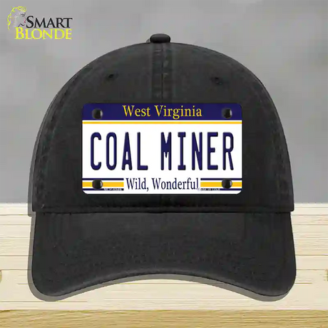 Coal Miner West Virginia Novelty License Plate Hat Unconstructed Cotton / Black