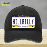 Hillbilly West Virginia Novelty License Plate Hat Unconstructed Cotton / Black