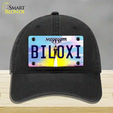 Biloxi Mississippi Novelty License Plate Hat Unconstructed Cotton / Black