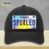 Spoiled Mississippi Novelty License Plate Hat Unconstructed Cotton / Black