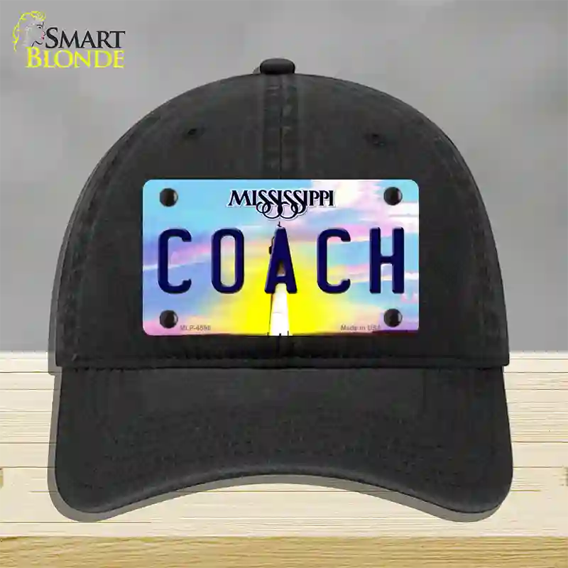 Coach Mississippi Novelty License Plate Hat Unconstructed Cotton / Black