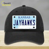 Jayhawks Kansas Novelty License Plate Hat Unconstructed Cotton / Black