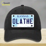 Olathe Kansas Novelty License Plate Hat Unconstructed Cotton / Black