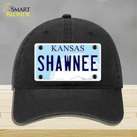 Shawnee Kansas Novelty License Plate Hat Unconstructed Cotton / Black