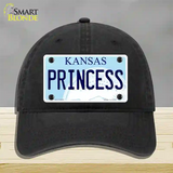 Princess Kansas Novelty License Plate Hat Unconstructed Cotton / Black