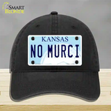 No Murci Kansas Novelty License Plate Hat Unconstructed Cotton / Black