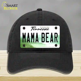 Mama Bear Tennessee Novelty License Plate Hat Unconstructed Cotton / Black