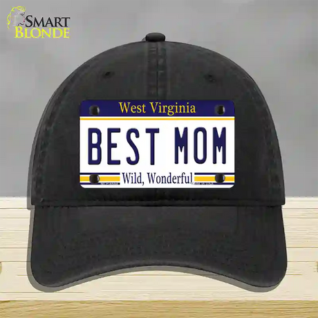 Best Mom West Virginia Novelty License Plate Hat Unconstructed Cotton / Black