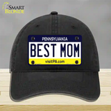 Best Mom Pennsylvania State Novelty License Plate Hat Unconstructed Cotton / Black