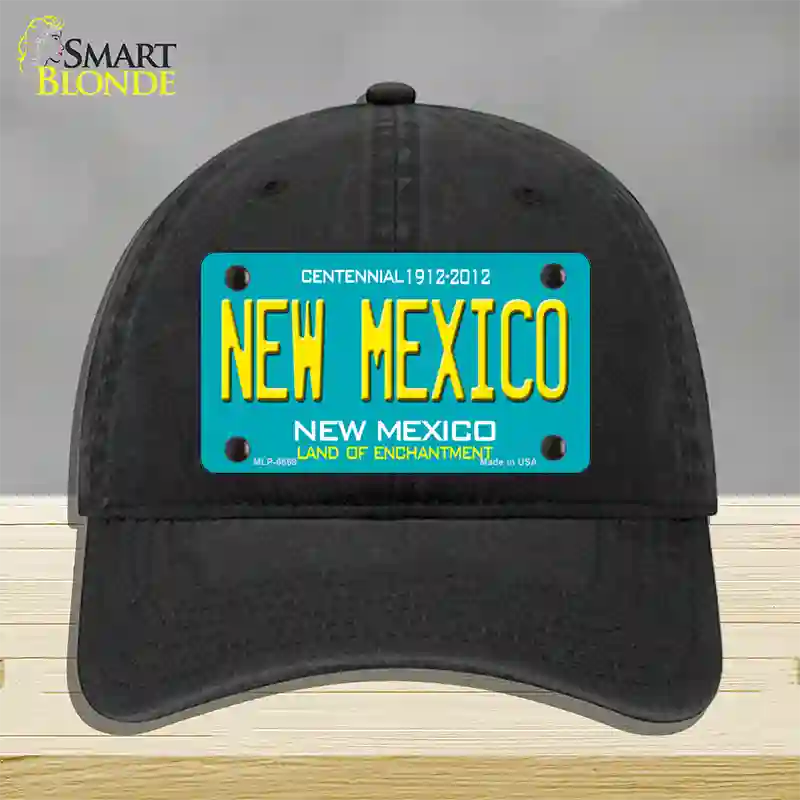 New Mexico Novelty License Plate Hat Unconstructed Cotton / Black