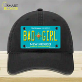 Bad Girl New Mexico Novelty License Plate Hat Unconstructed Cotton / Black