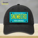 Snowbird New Mexico Novelty License Plate Hat Unconstructed Cotton / Black