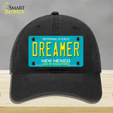 Dreamer New Mexico Novelty License Plate Hat Unconstructed Cotton / Black