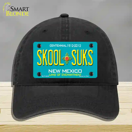 Skool Suks New Mexico Novelty License Plate Hat Unconstructed Cotton / Black