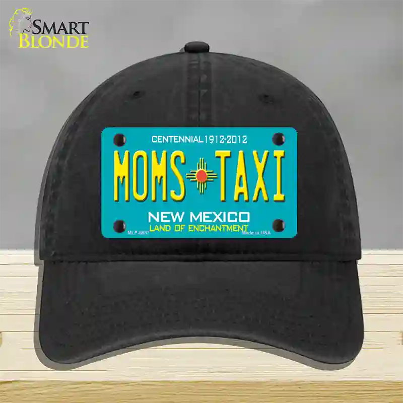 Moms Taxi New Mexico Novelty License Plate Hat Unconstructed Cotton / Black