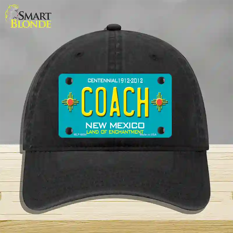 Coach New Mexico Novelty License Plate Hat Unconstructed Cotton / Black