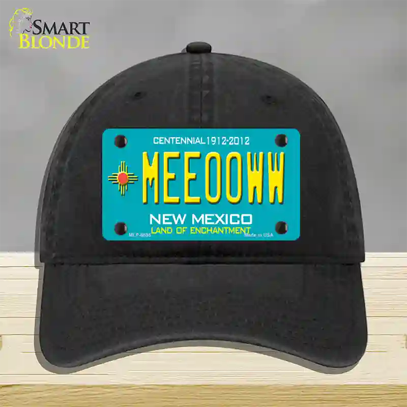 Meeooww New Mexico Novelty License Plate Hat Unconstructed Cotton / Black