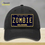 Zombie Delaware Novelty License Plate Hat Unconstructed Cotton / Black