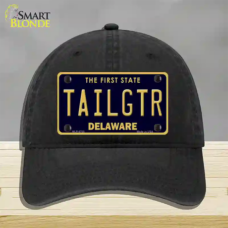 Tailgtr Delaware Novelty License Plate Hat Unconstructed Cotton / Black