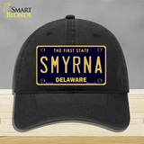 Smyrna Delaware Novelty License Plate Hat Unconstructed Cotton / Black