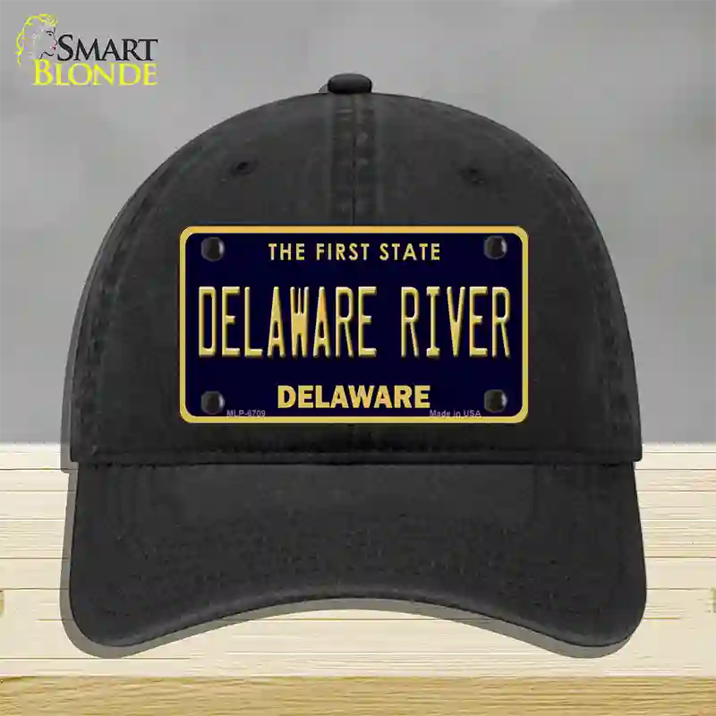 Delaware River Delaware Novelty License Plate Hat Unconstructed Cotton / Black