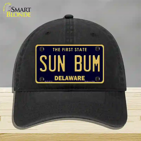 Sun Bum Delaware Novelty License Plate Hat Unconstructed Cotton / Black