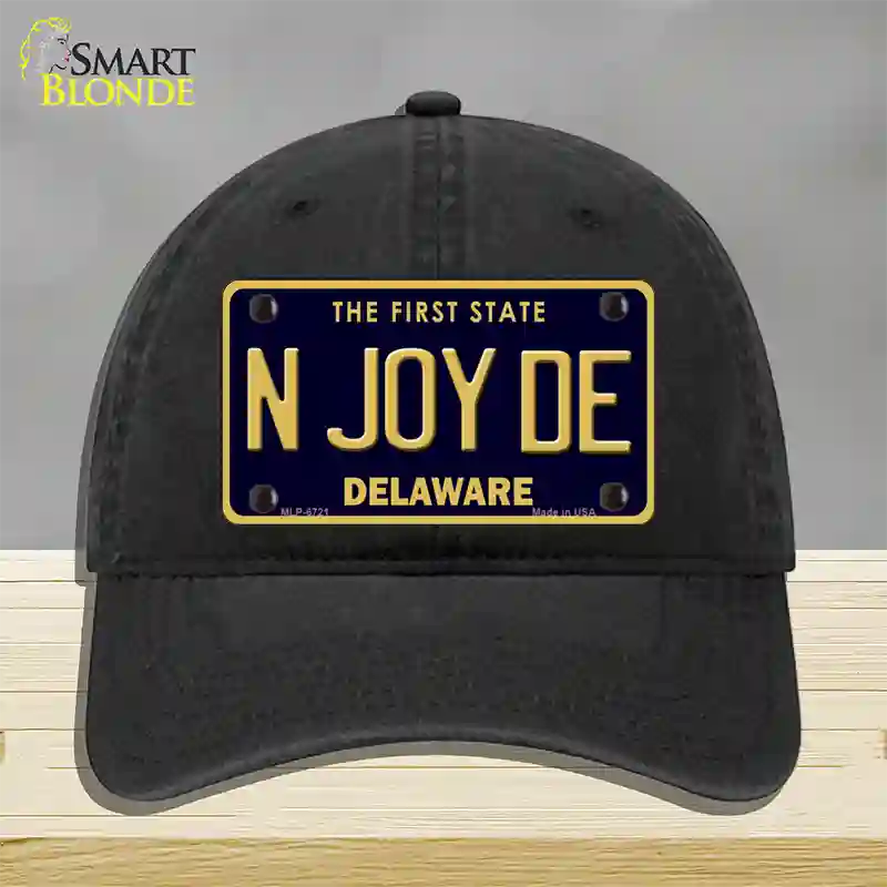 N Joy De Delaware Novelty License Plate Hat Unconstructed Cotton / Black