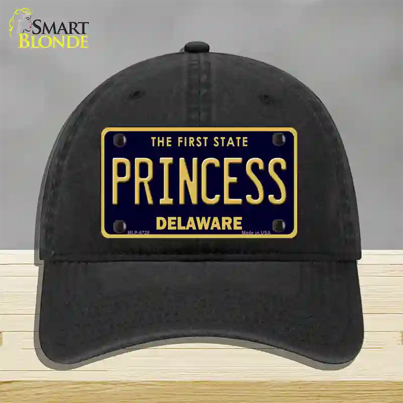 Princess Delaware Novelty License Plate Hat Unconstructed Cotton / Black