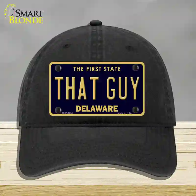 That Guy Delaware Novelty License Plate Hat Unconstructed Cotton / Black