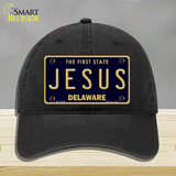 Jesus Delaware Novelty License Plate Hat Unconstructed Cotton / Black