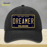 Dreamer Delaware Novelty License Plate Hat Unconstructed Cotton / Black