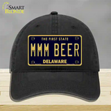 MMM Beer Delaware Novelty License Plate Hat Unconstructed Cotton / Black