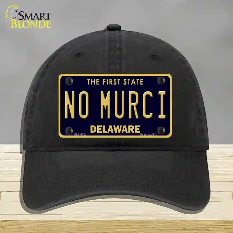 No Murci Delaware Novelty License Plate Hat Unconstructed Cotton / Black