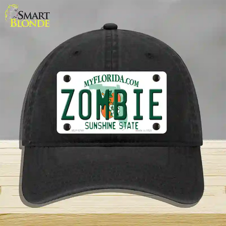 Zombie Florida Novelty License Plate Hat Unconstructed Cotton / Black